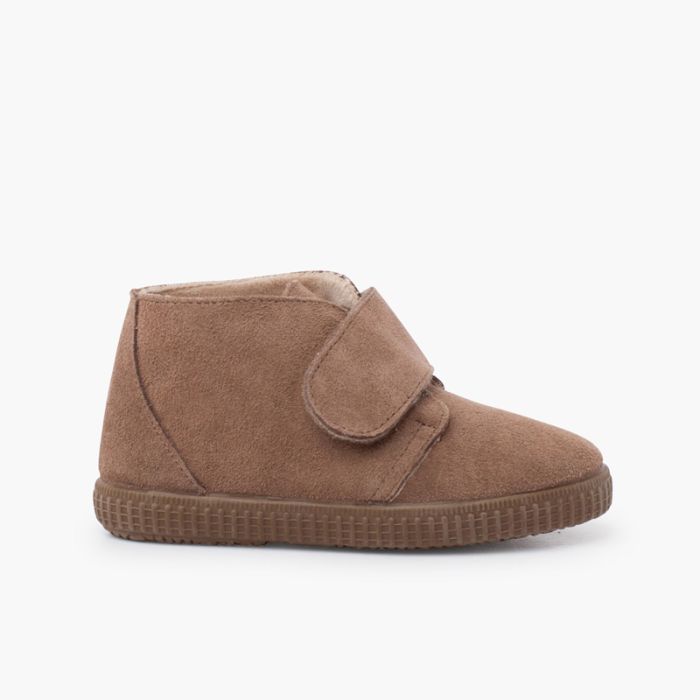 Furry ankle boots marron
