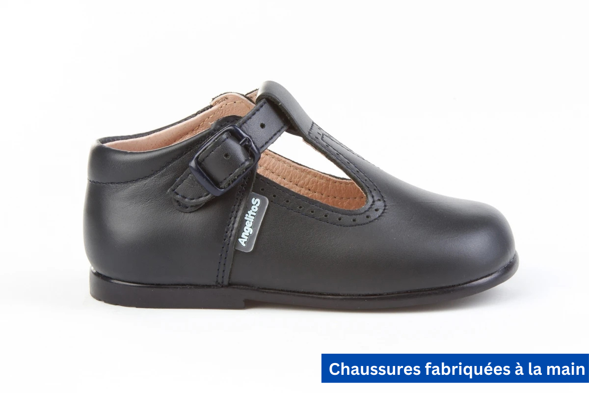 Chaussures salome pepito en cuir bleu marine - ref. 503 mpc