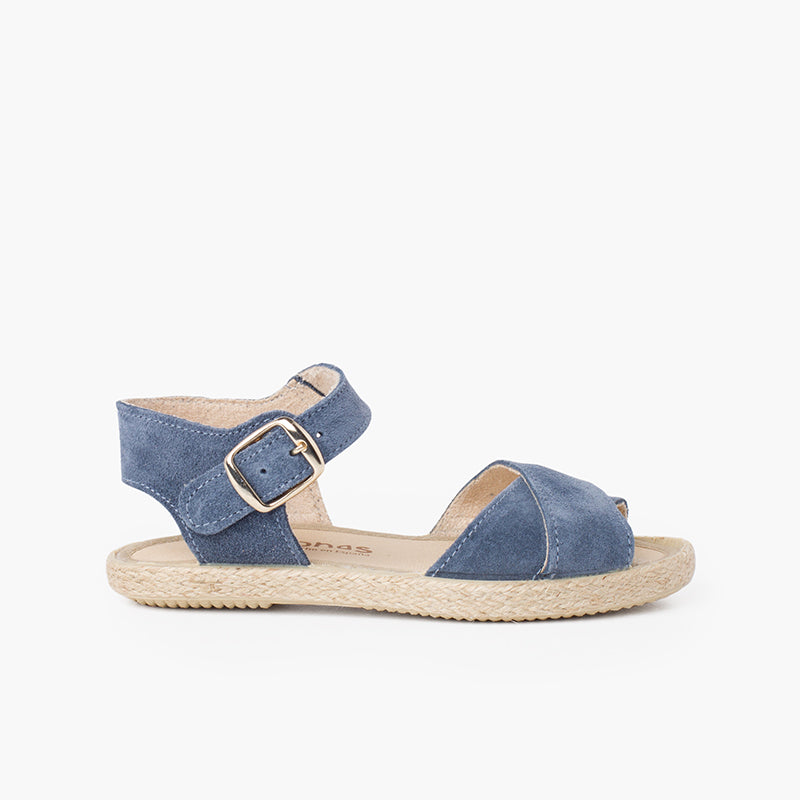 Sandales croisees bleu