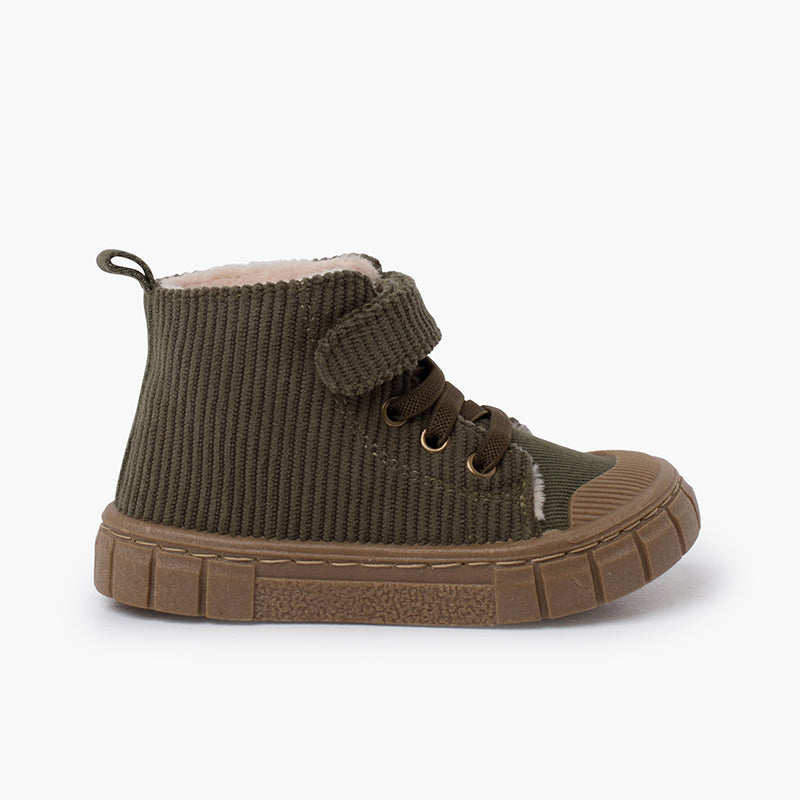 Bottes velour coteles kaki