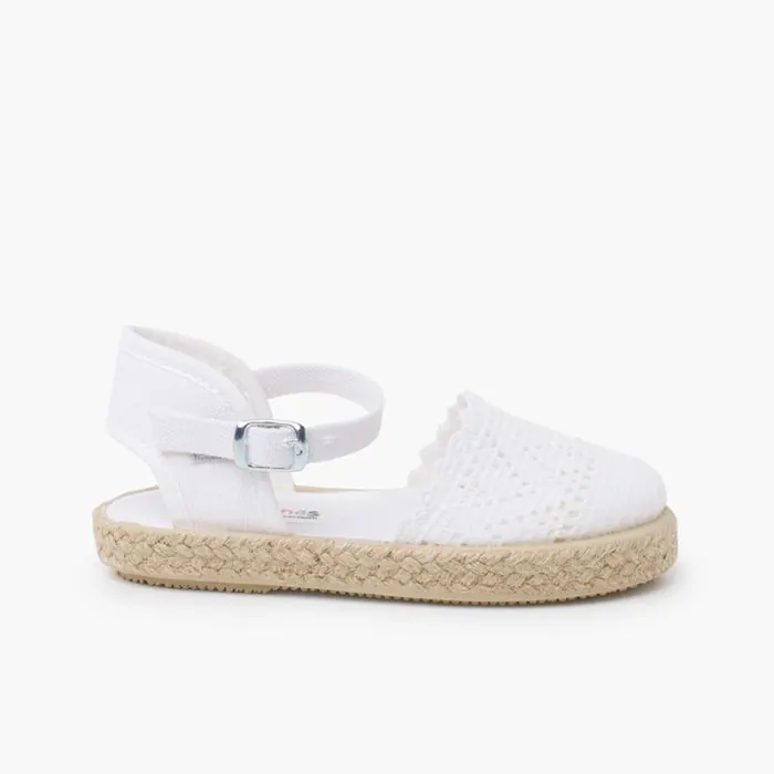 Sandales brodees blanc mpc
