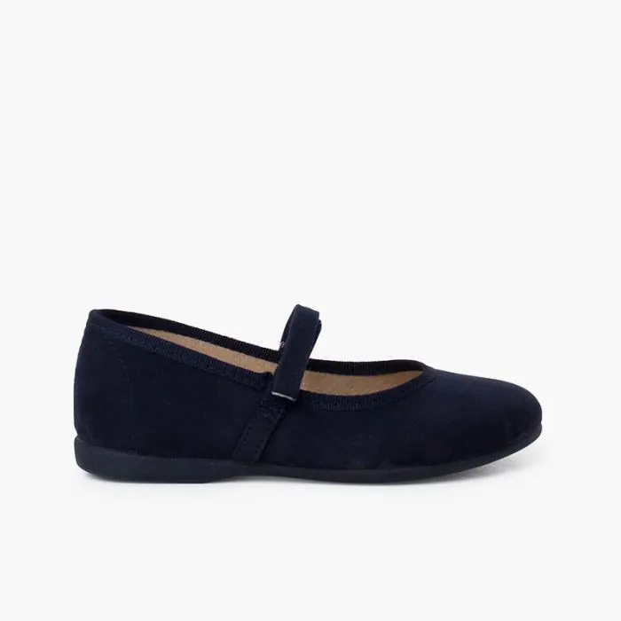Ballerines filles mary janes bleu marine