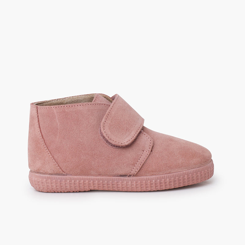 Furry ankle boots rose