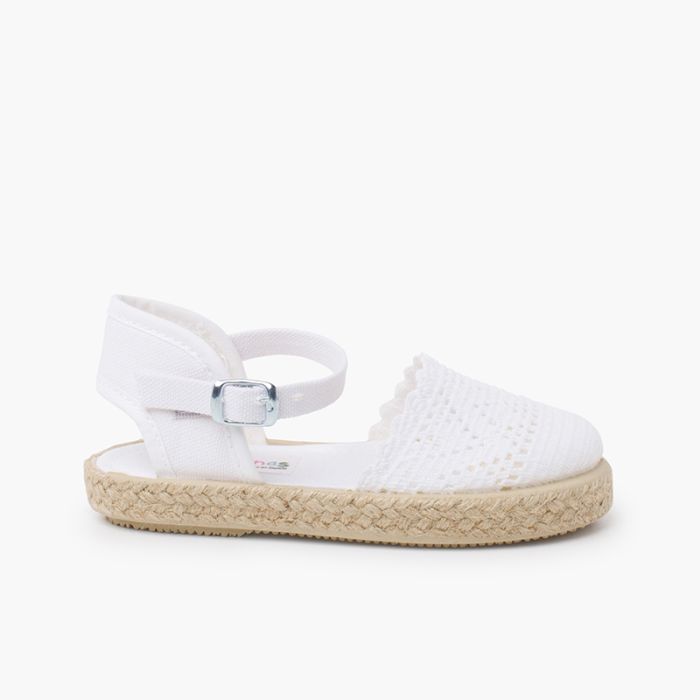 Sandales brodees blanc mpc