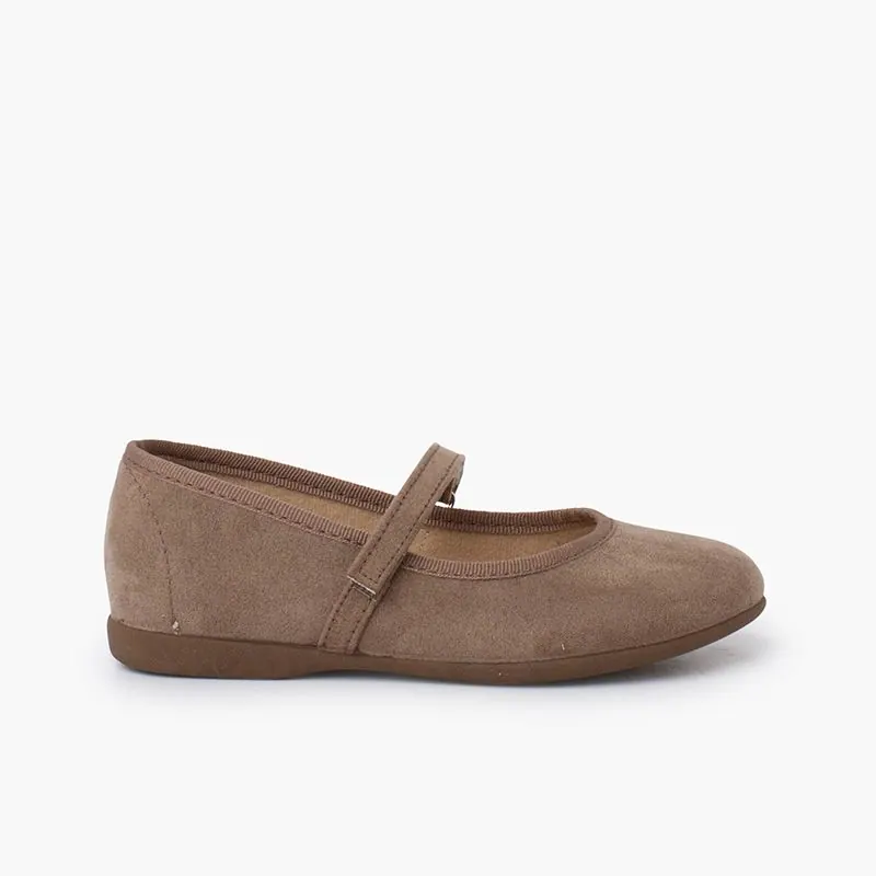Ballerines maryjanes taupe textile mpc
