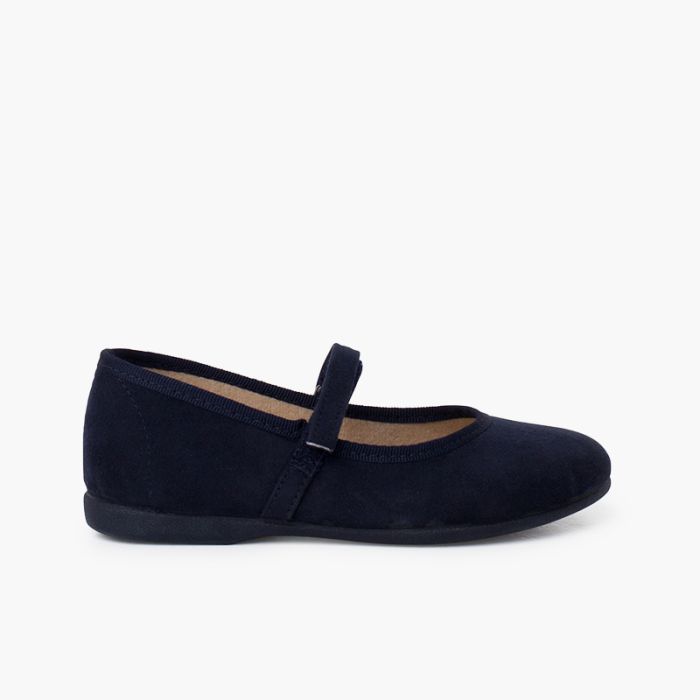 Ballerines filles mary janes bleu marine