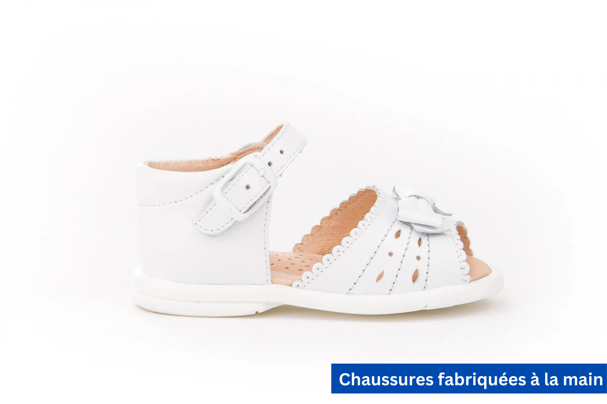Sandales en cuir blanc - ref. 924 mpc