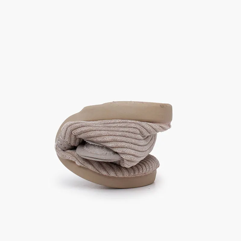 Corduroy slippers boots taupe 2