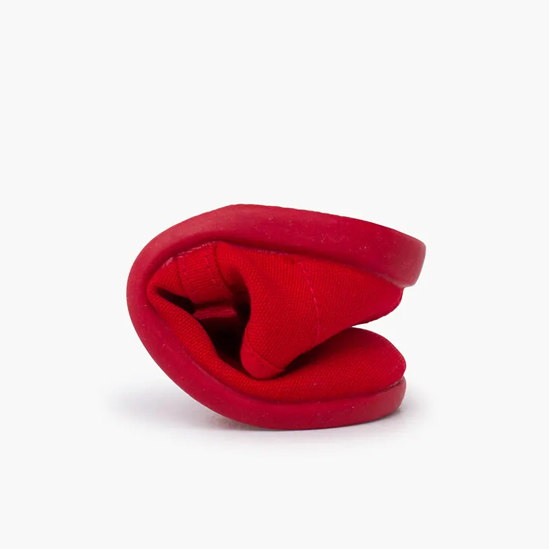 Ballerines filles mary janes en toile rouge 2