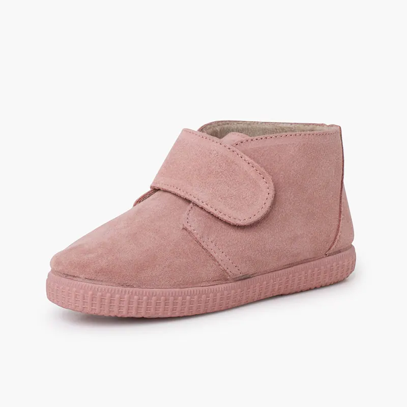 Furry ankle boots rose 2