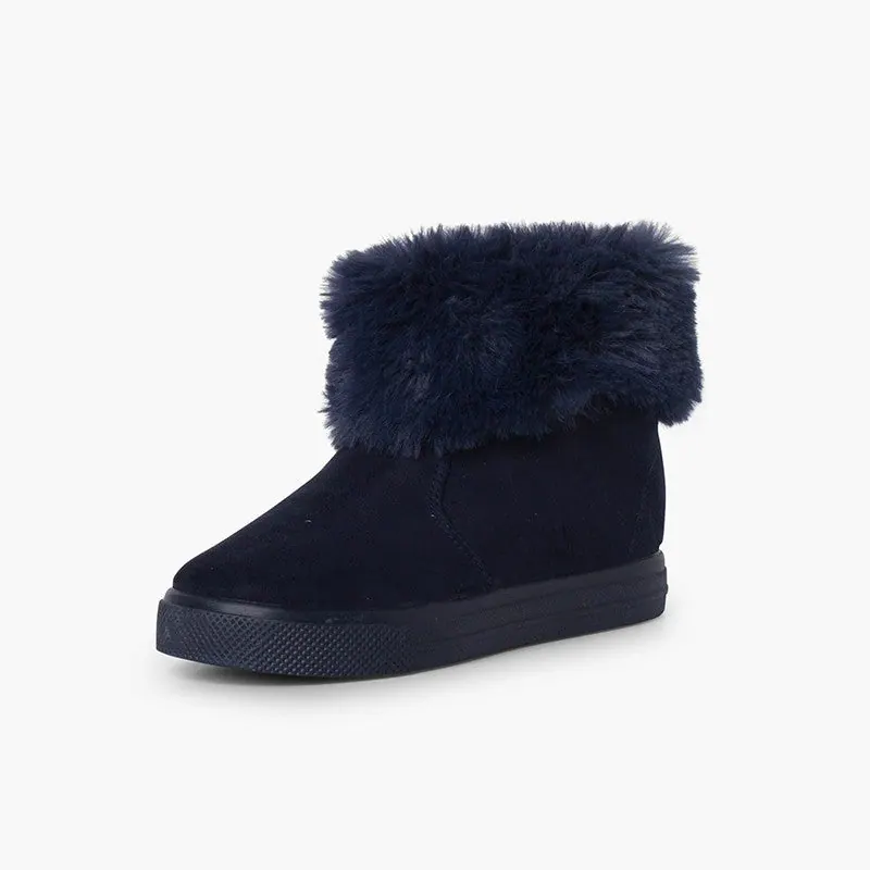 Bottes a col fourrure marine 2