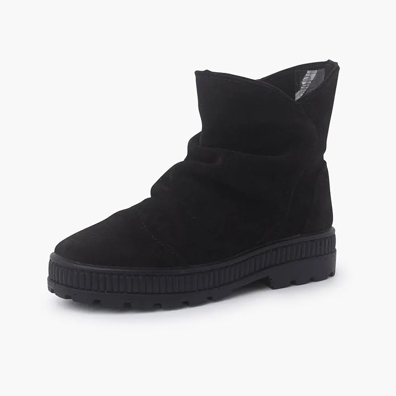 Bottes bottes suede a effet froisse noir 2