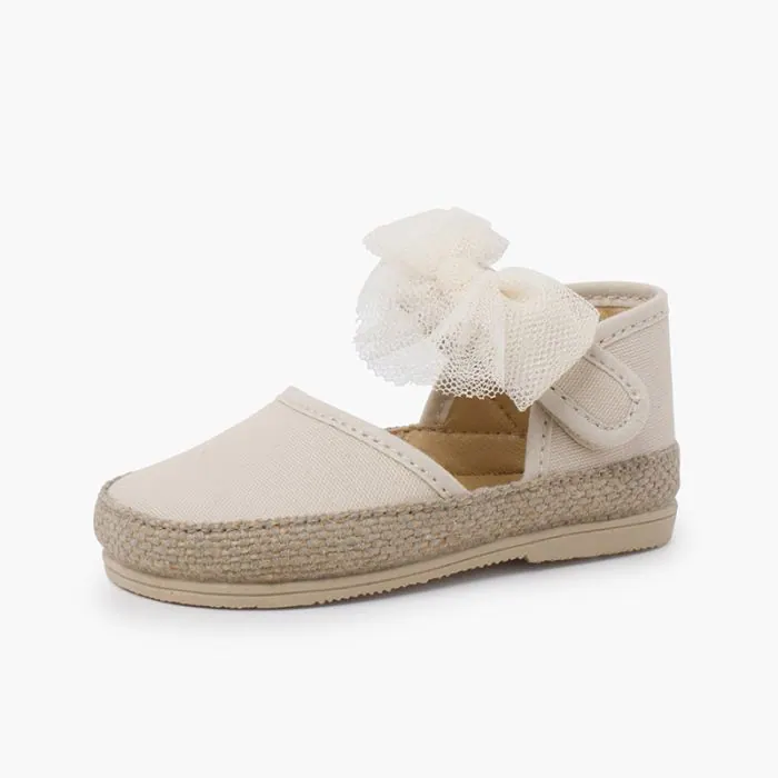 Tulle bow espadrilles beige 2