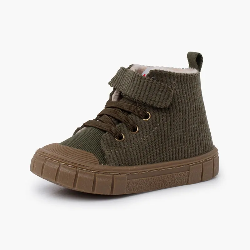 Bottes velour coteles kaki 2