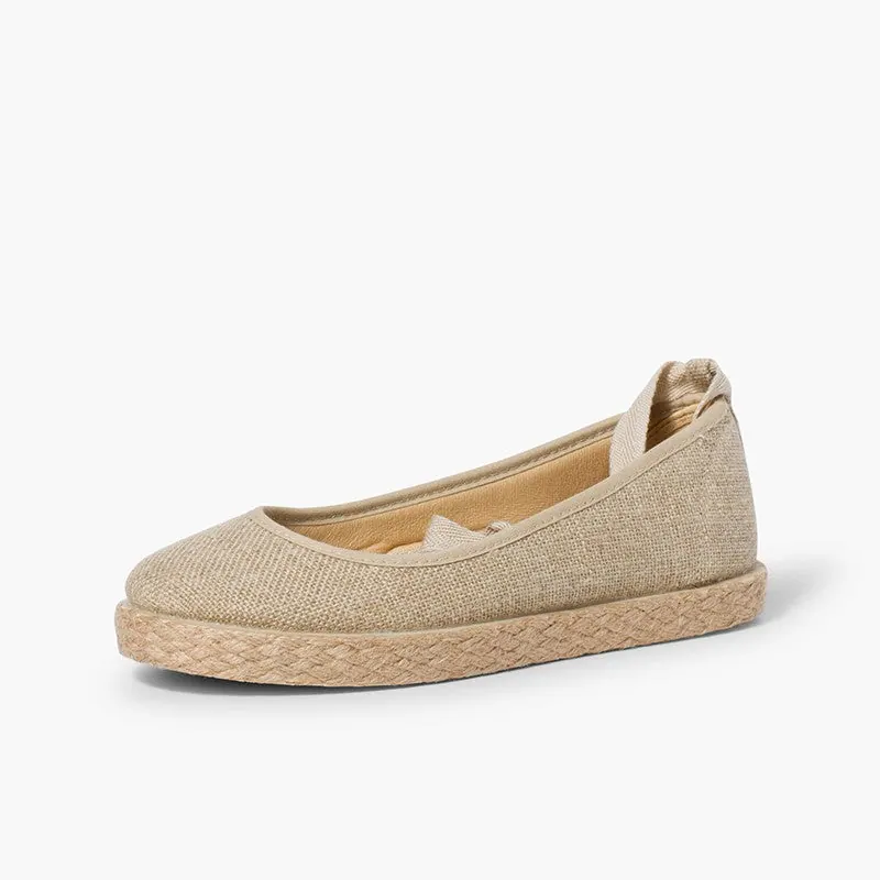 Ballerines en lin beige 2