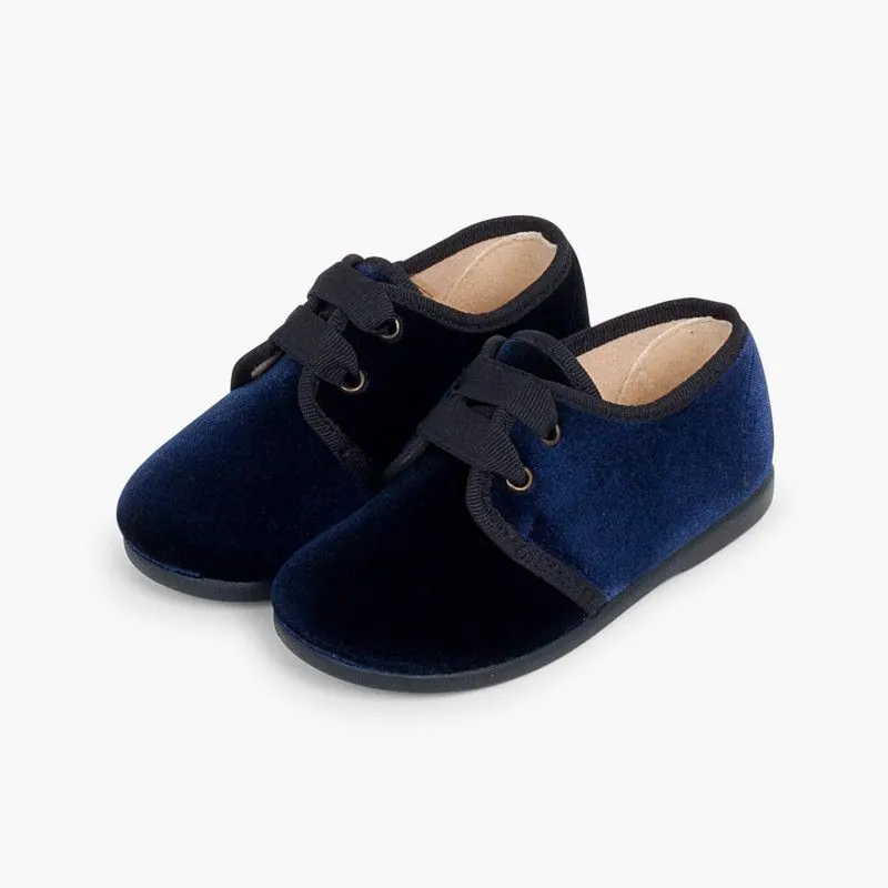 Chaussures en velour ruban bleu marine 3