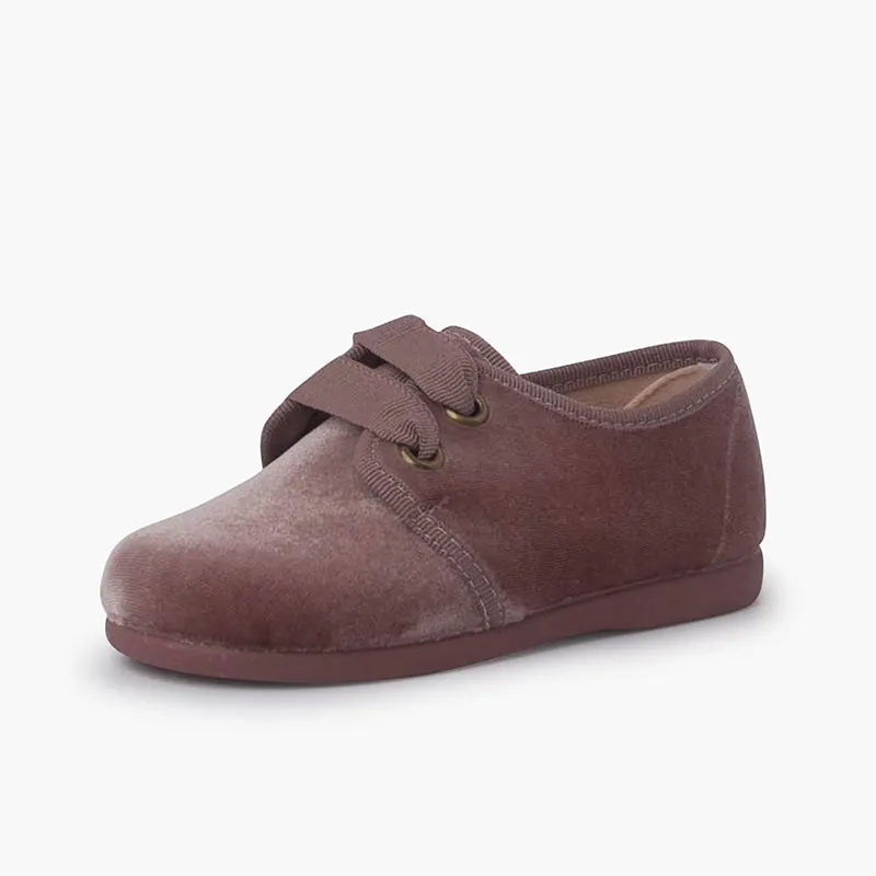 Chaussures en velour ruban rose 3