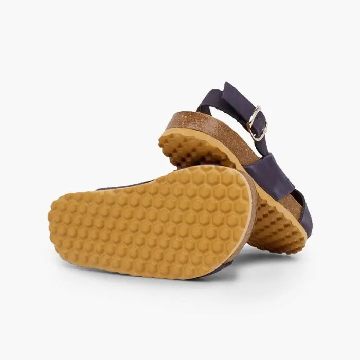 Sandales nobuck croisees bleu 3