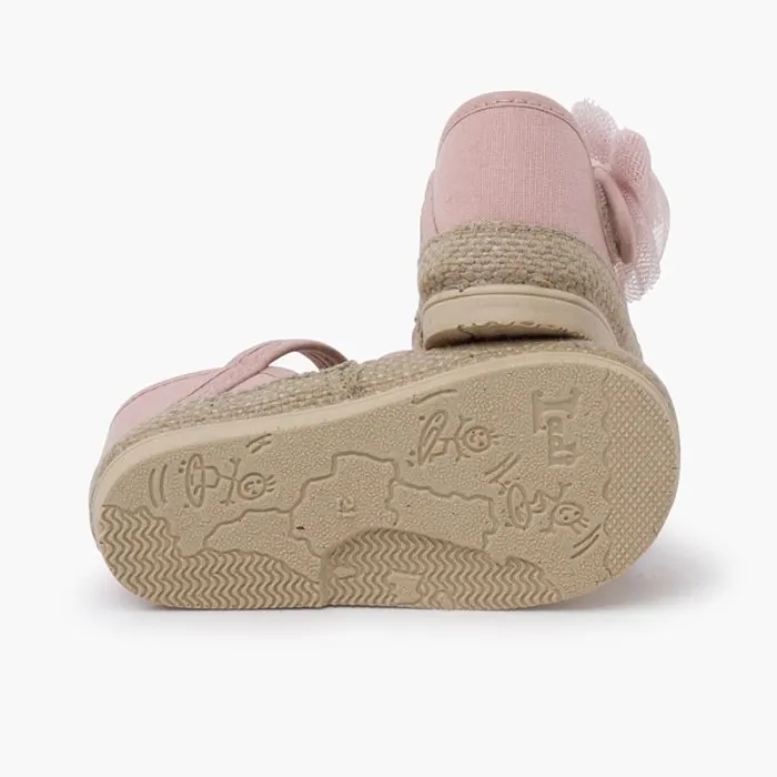 Chaussures fermees en toile a noeud rose - ref. 1560 mpc 3