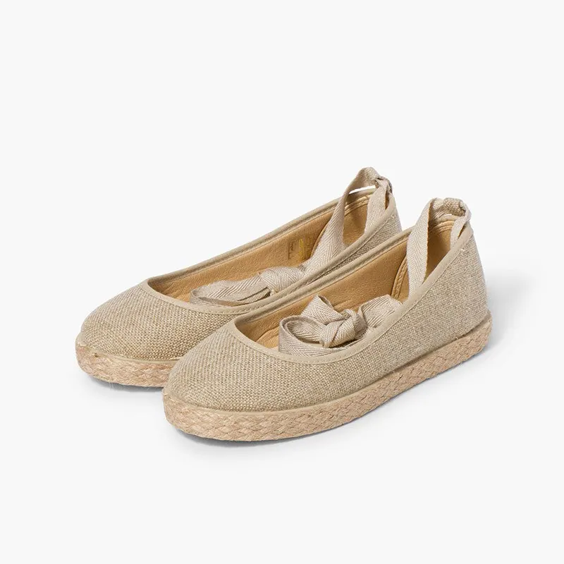 Ballerines en lin beige 3
