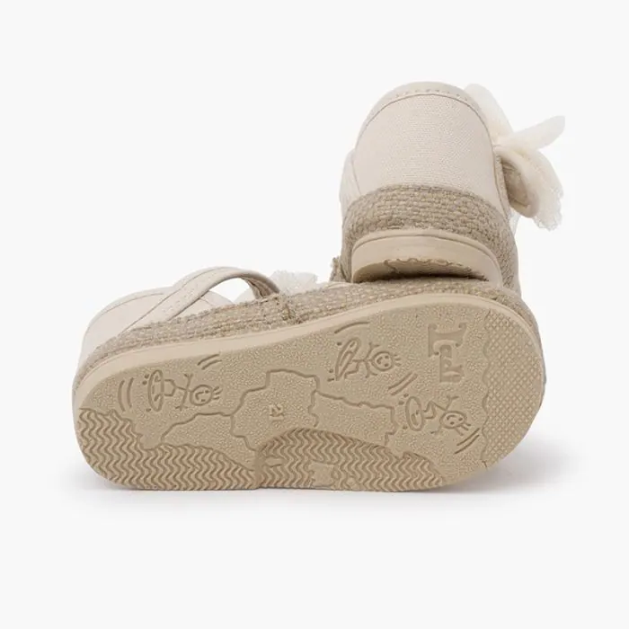 Tulle bow espadrilles beige 3
