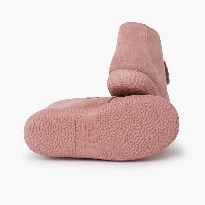 Furry ankle boots rose 3