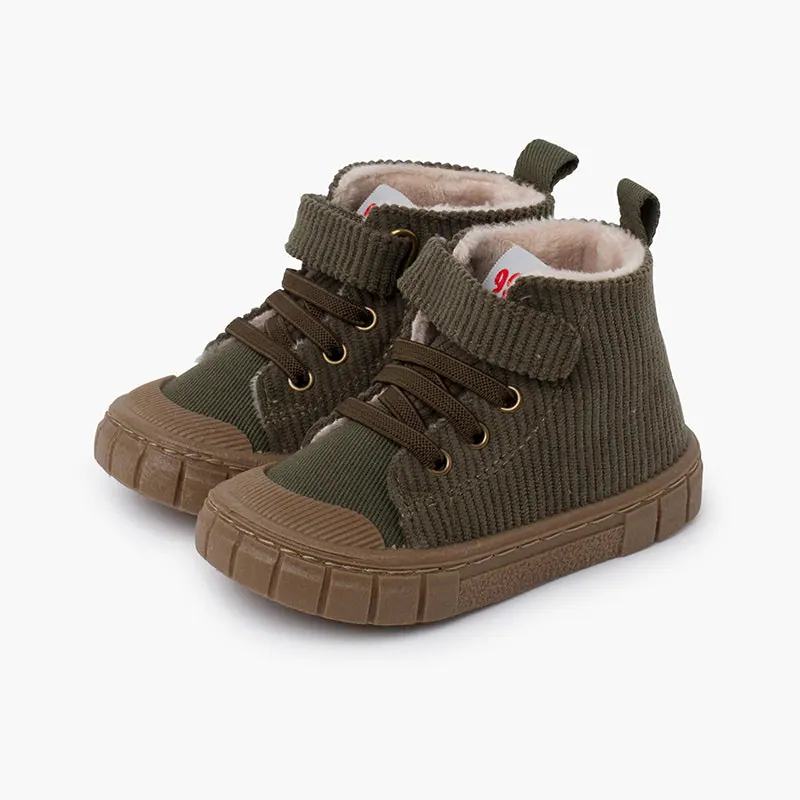 Bottes velour coteles kaki 3