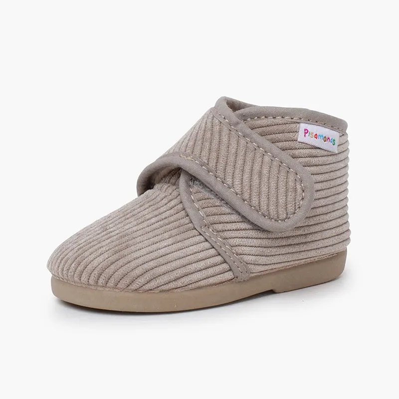 Corduroy slippers boots taupe 3