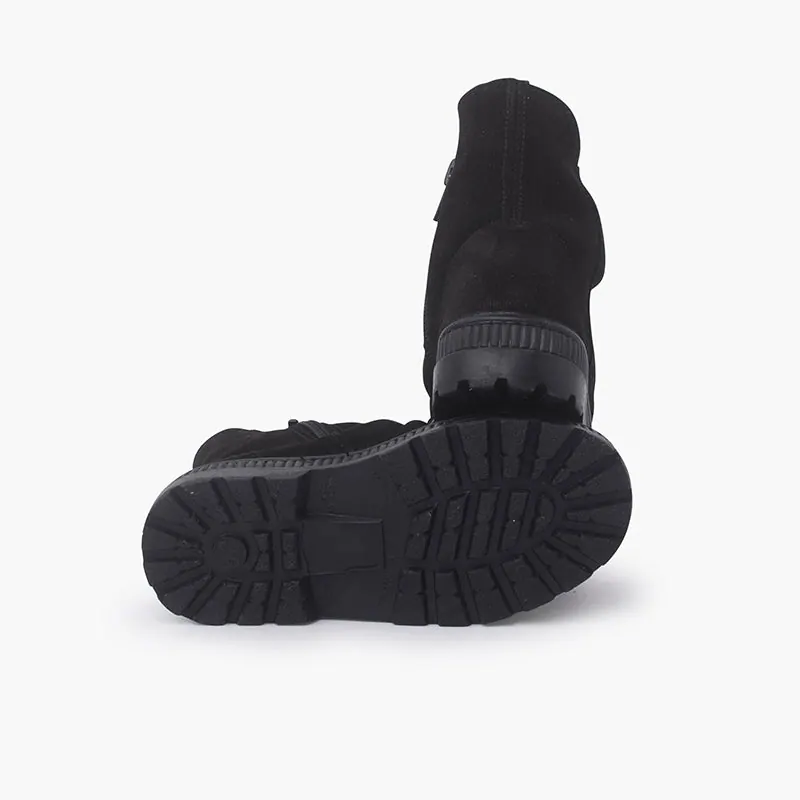 Bottes bottes suede a effet froisse noir 3