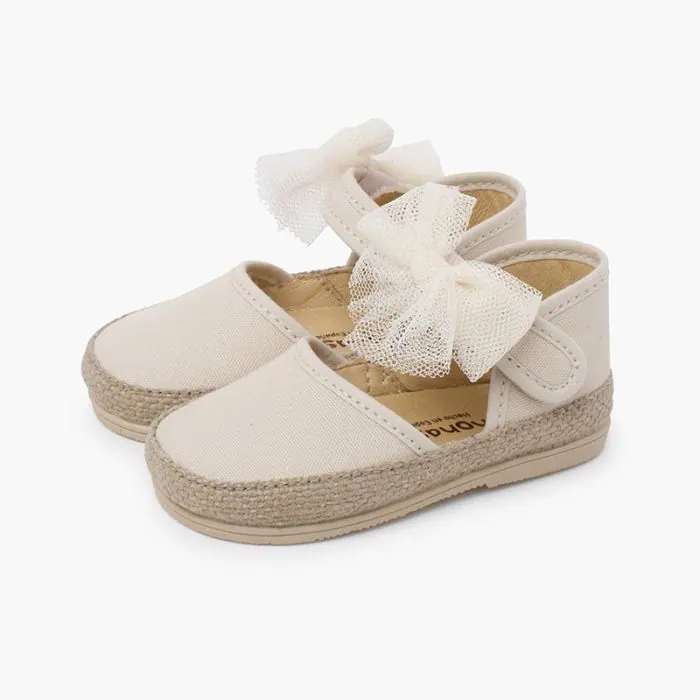 Tulle bow espadrilles beige 4
