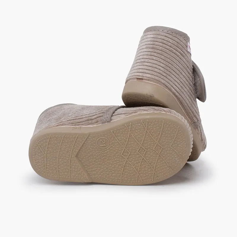 Corduroy slippers boots taupe 4