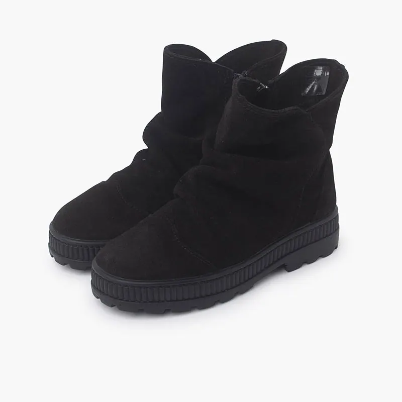 Bottes bottes suede a effet froisse noir 4