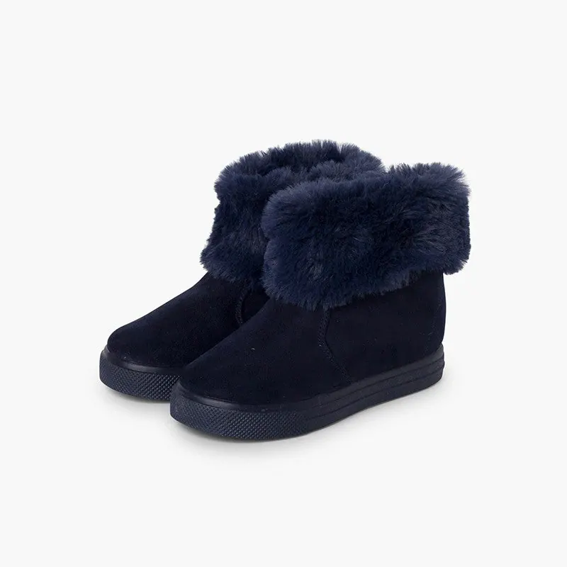 Bottes a col fourrure marine 4
