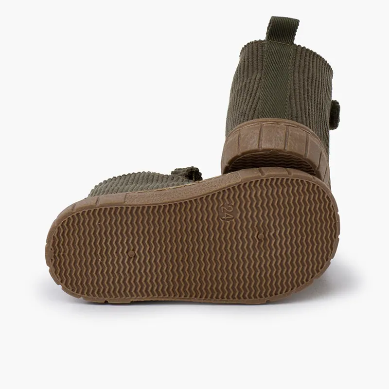 Bottes velour coteles kaki 4