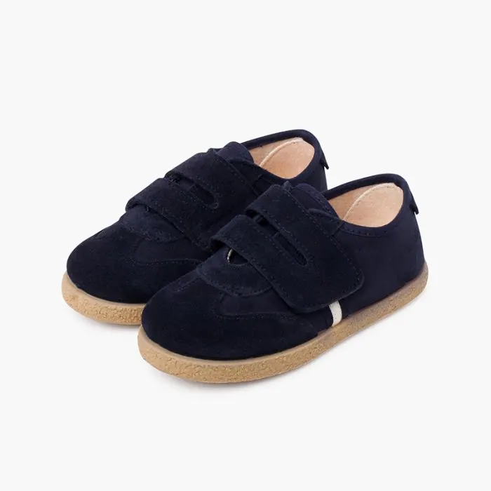 Basket en suede bleu marine - ref. 0942 mpc 4