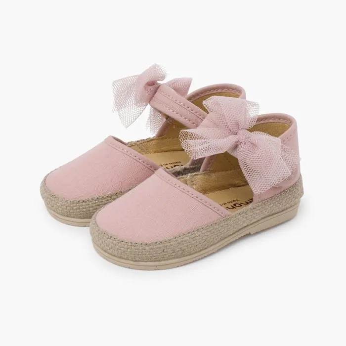 Chaussures fermees en toile a noeud rose - ref. 1560 mpc 4