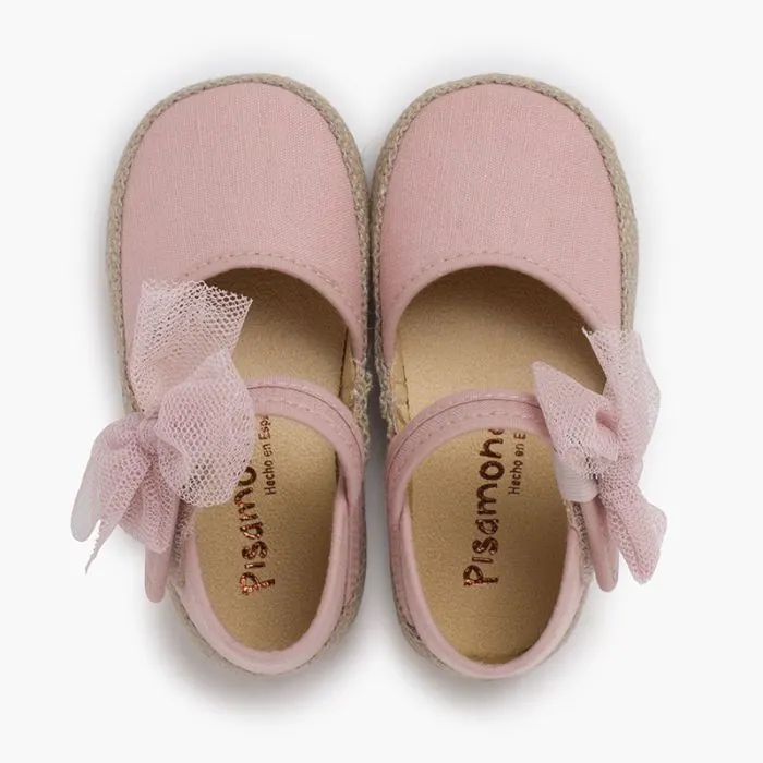 Chaussures fermees en toile a noeud rose - ref. 1560 mpc 5