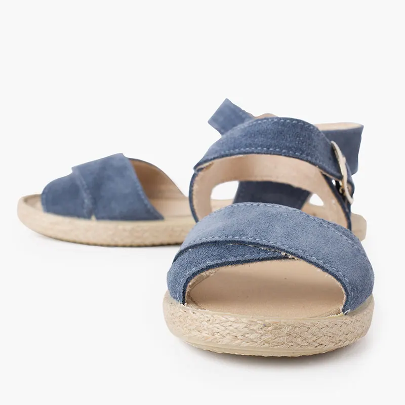 Sandales croisees bleu 5