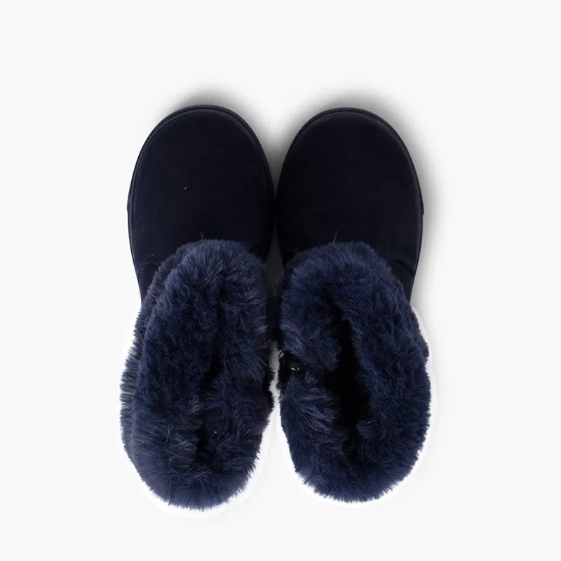 Bottes a col fourrure marine 5