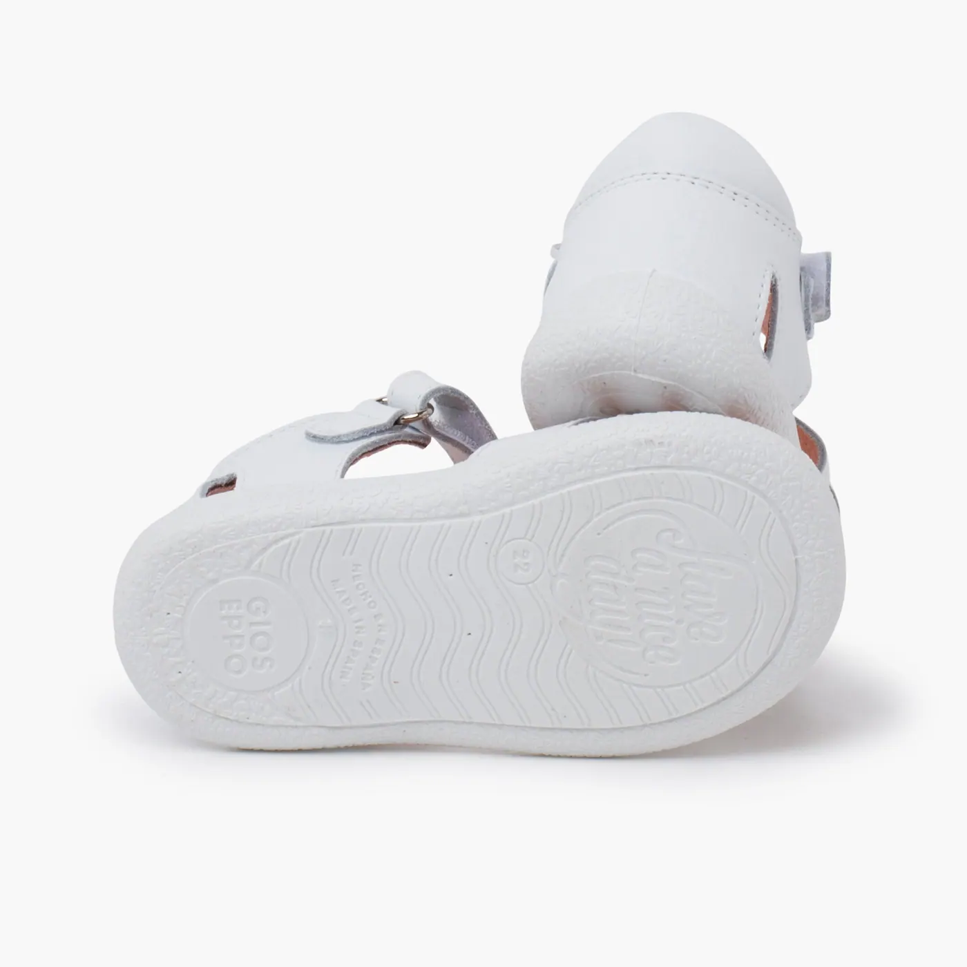 Sandales filles a cuir a lanieres blanc 5