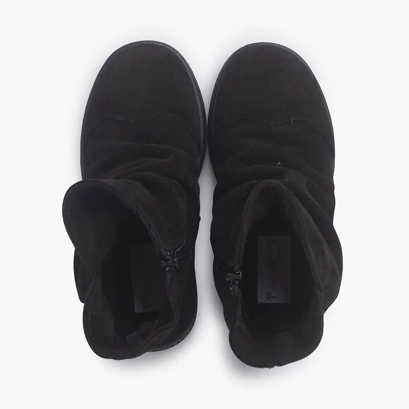 Bottes bottes suede a effet froisse noir 5