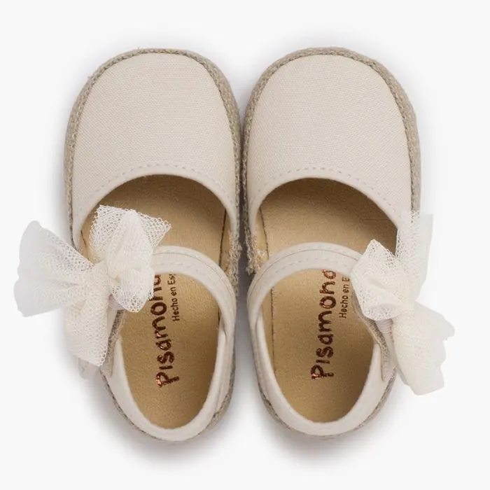 Tulle bow espadrilles beige 5