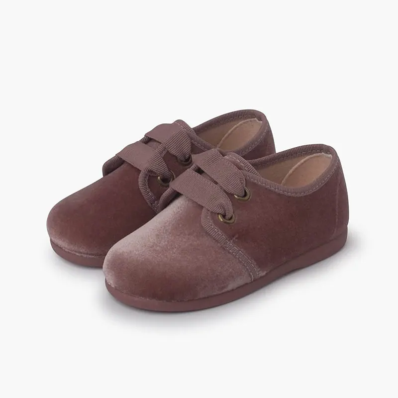 Chaussures en velour ruban rose 5