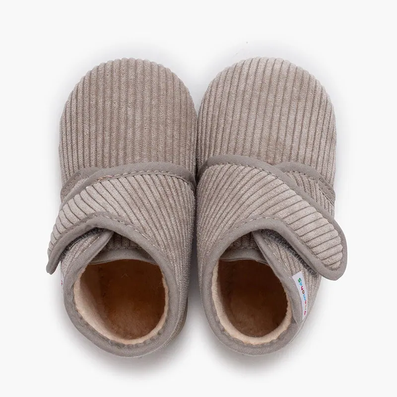 Corduroy slippers boots taupe 6
