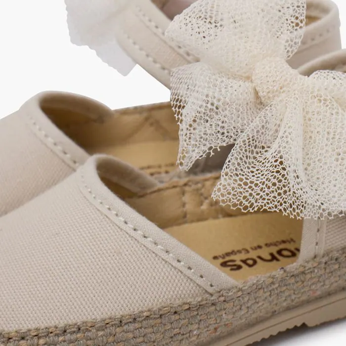 Tulle bow espadrilles beige 6
