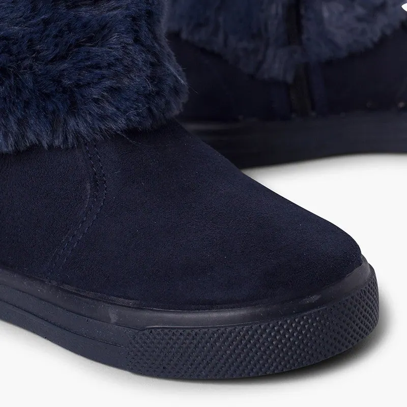 Bottes a col fourrure marine 6