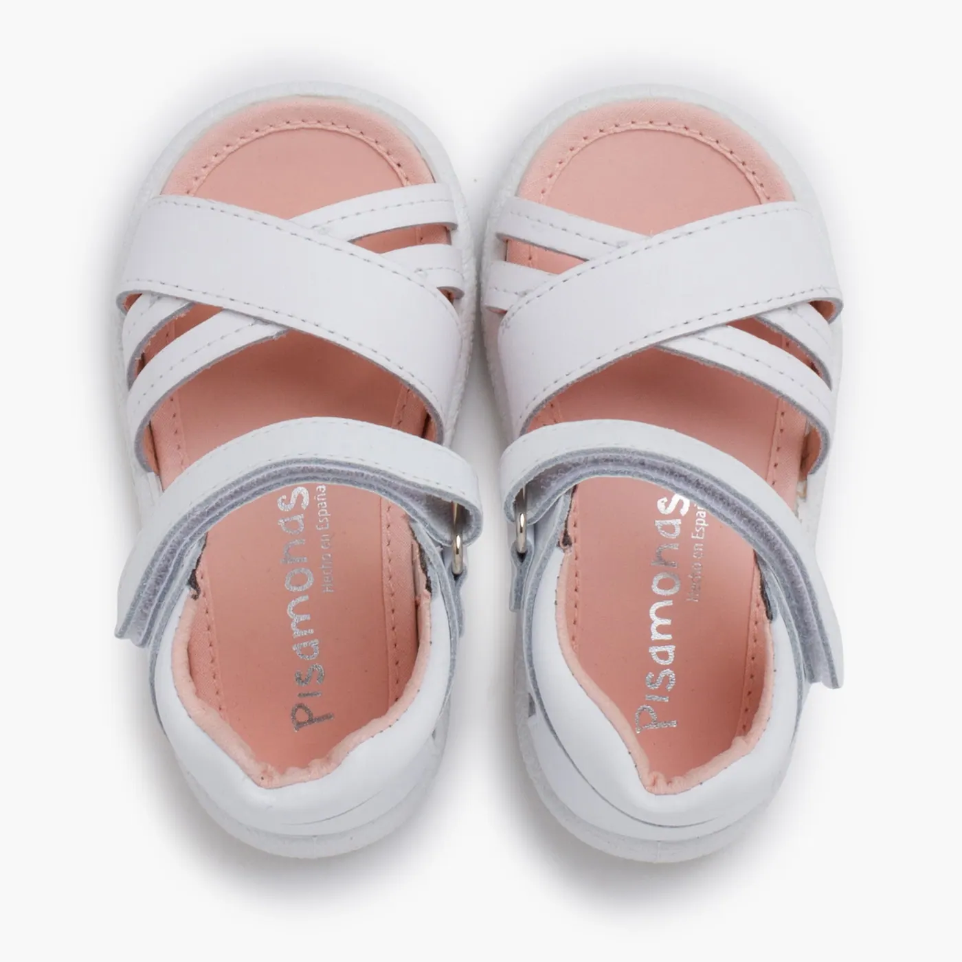 Sandales filles a cuir a lanieres blanc 6