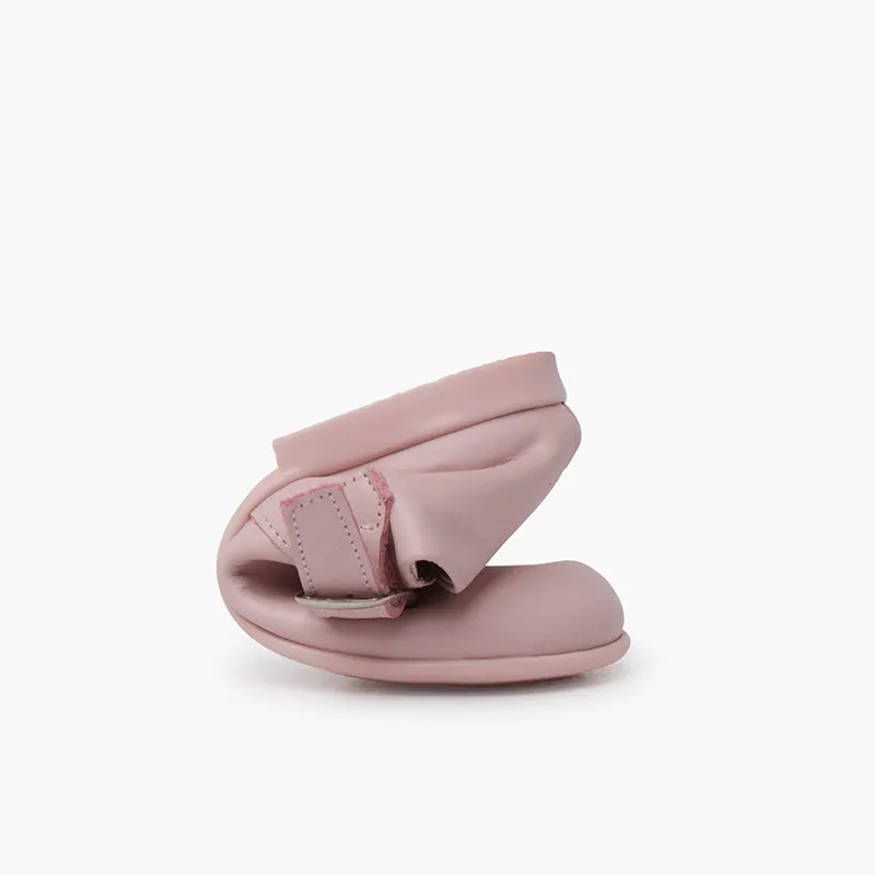 Ballerines filles a boucle en cuir rose 7