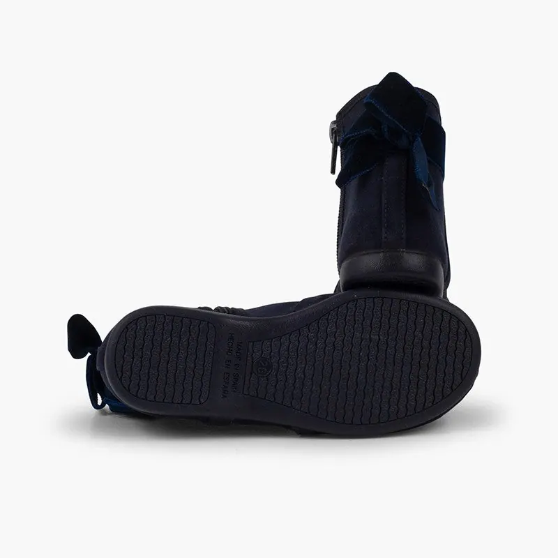 Bottines noeud arriere bleu 7