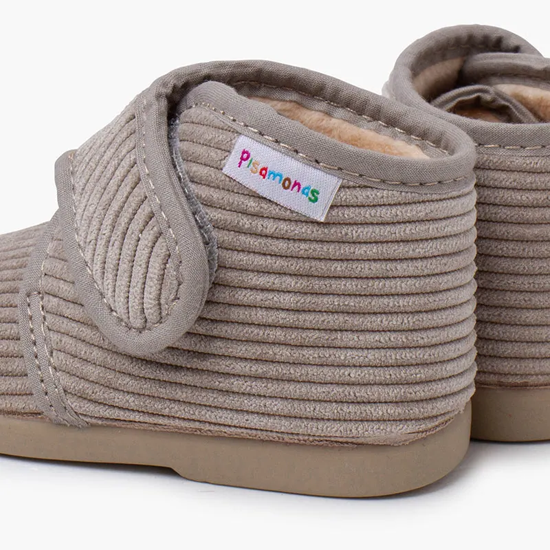 Corduroy slippers boots taupe 7